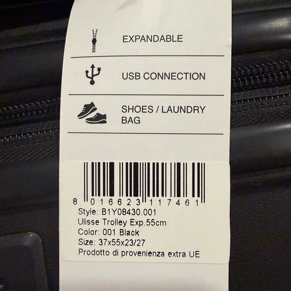 Bric's Black Hard-Shell Carry-On with Wave Detail - Picture 5 of 9